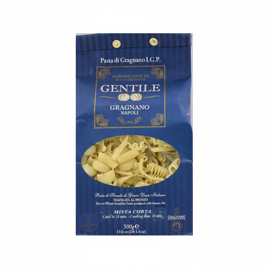Pasta Gentile Mista Corta Gragnano IGP 500g - sfondo bianco