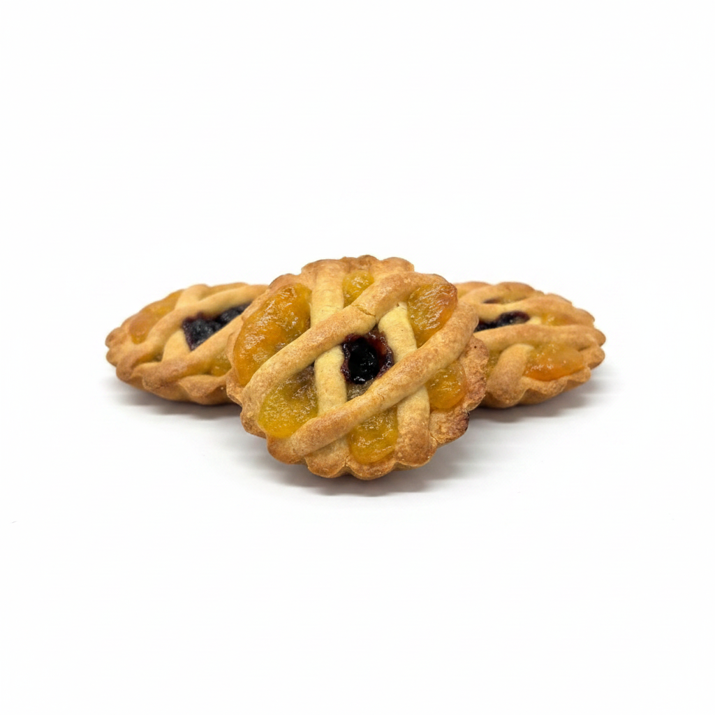 Crostatine con marmellata di albicocche e visciole